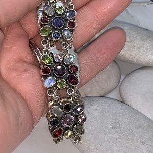 Semi Precious Stones 4 Different Stones Set in Sterling 925